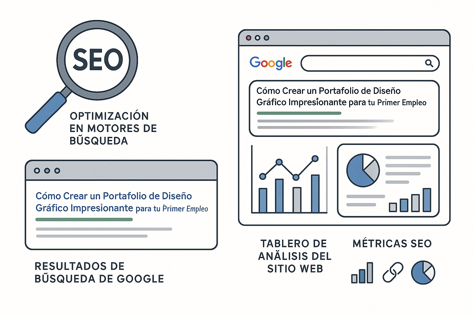 Ilustración sobre como crear portafolio diseno grafico