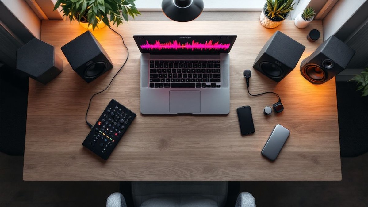 Equipo profesional trabajando con cómo montar un home studio
