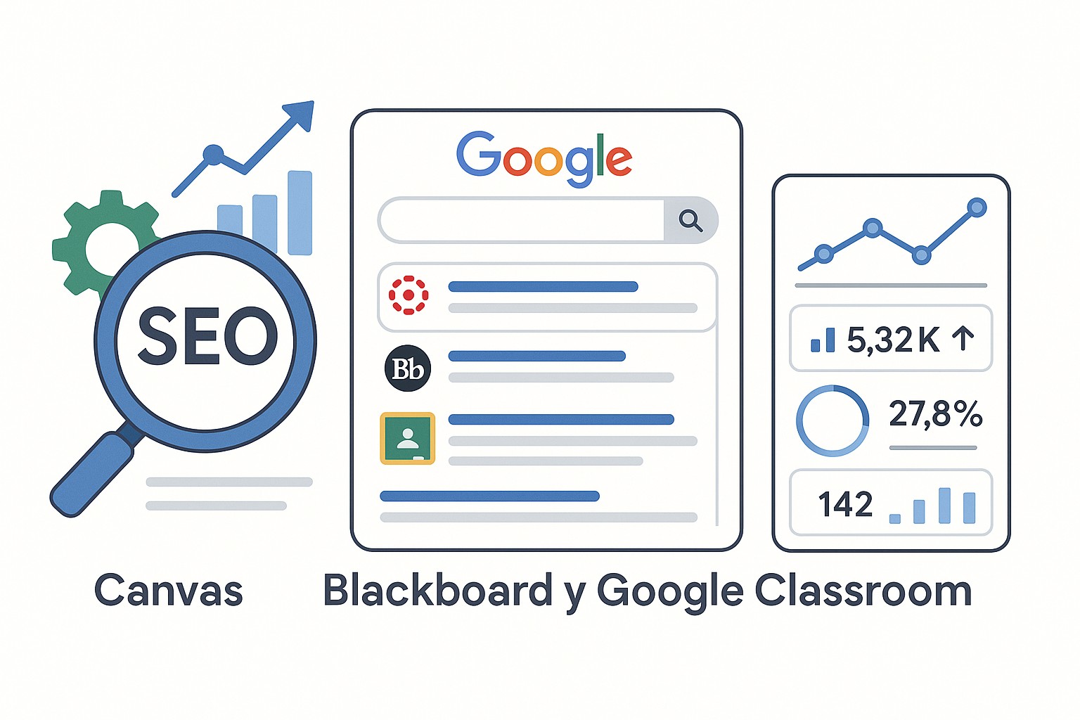 Educadores colaborando y gestionando cursos en una plataforma LMS.