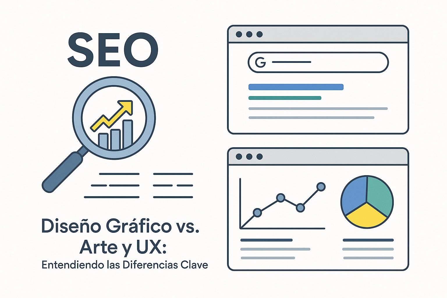 Ilustración sobre diseno grafico vs arte ux