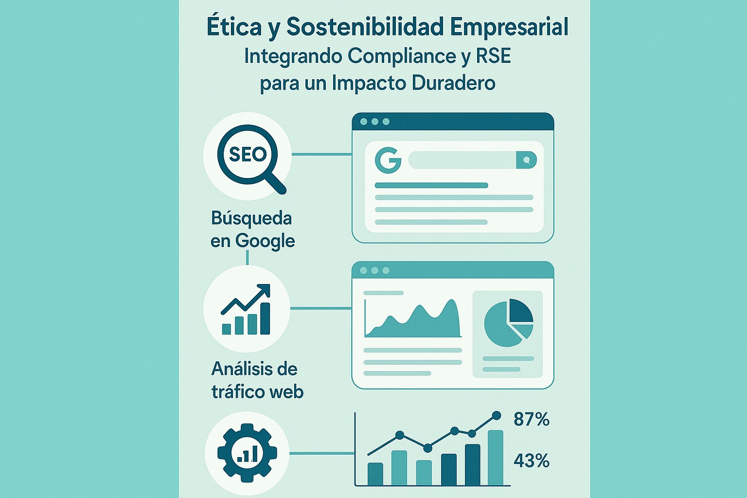 Infografía: conceptos clave de Ética y Sostenibilidad Empresarial: Integrando Compliance y RSE para un Impacto Duradero
