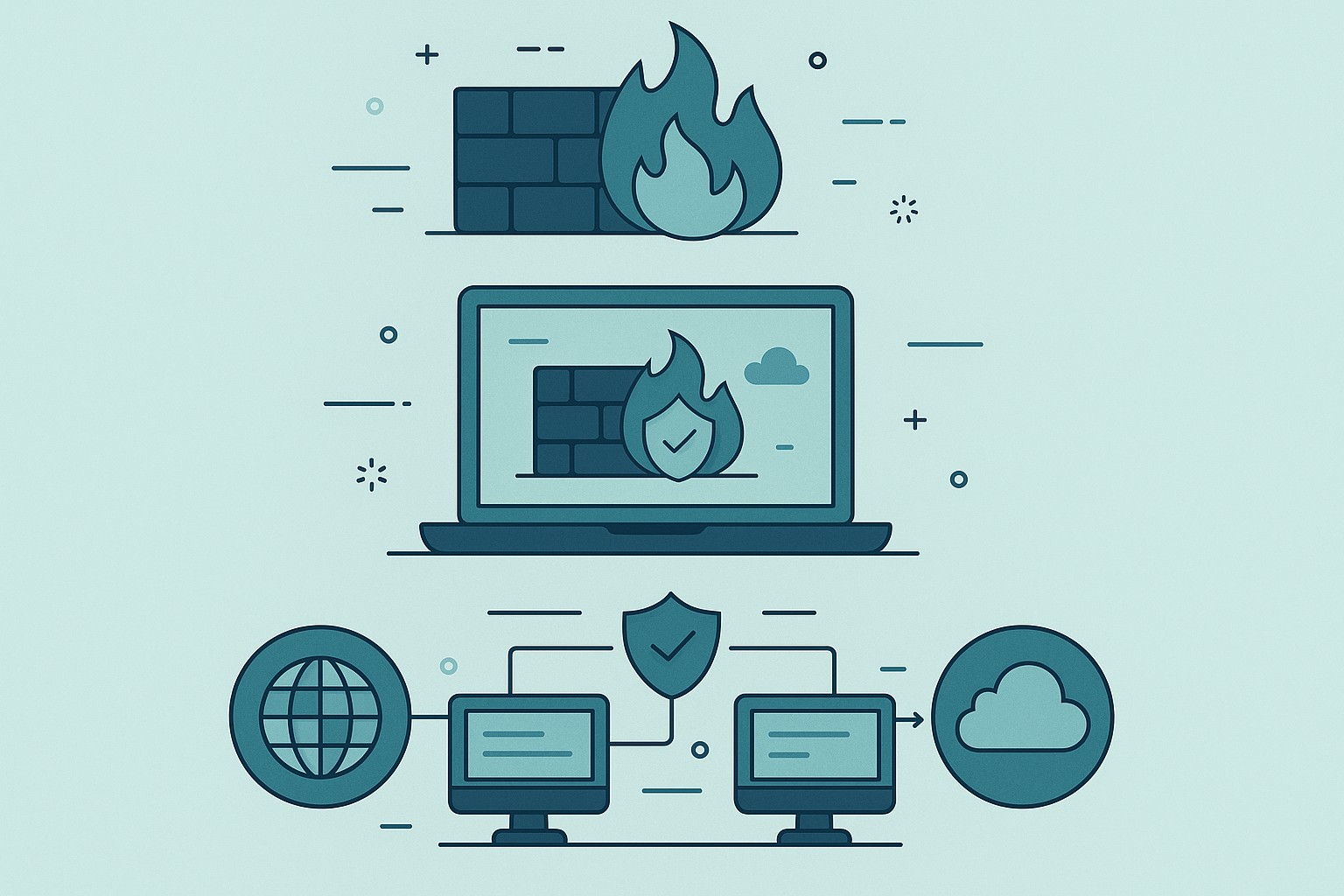 Infografía: conceptos clave de Firewall: ¿Cómo Funciona, Tipos y Por Qué es Indispensable para tu Red?