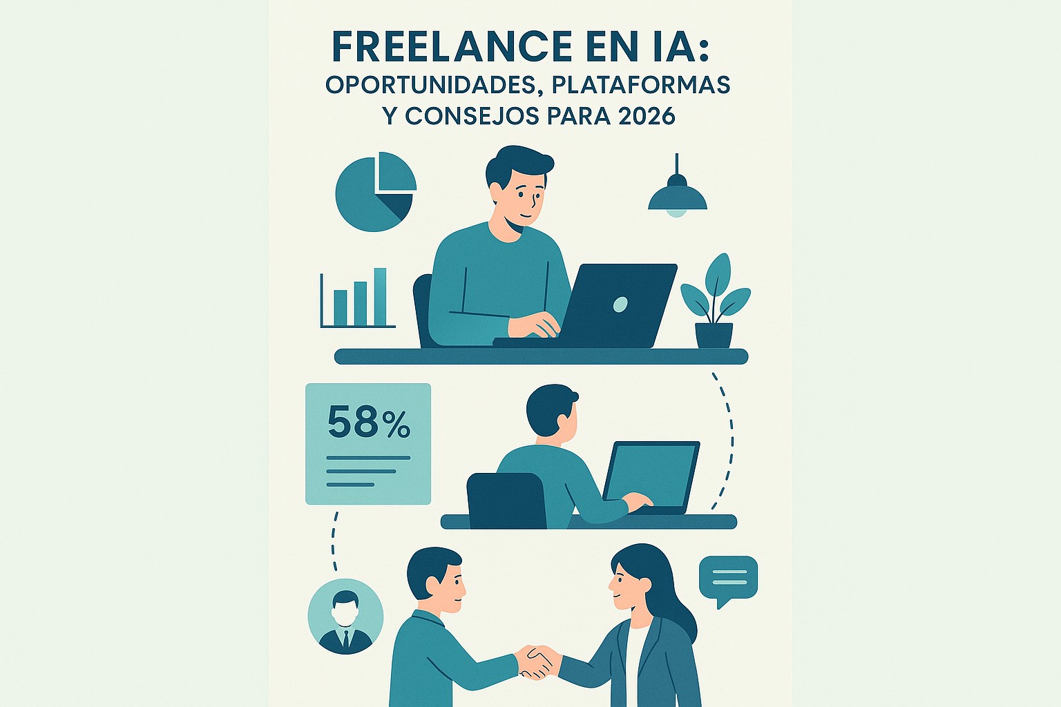 Infografia: Freelance en IA: Oportunidades, Plataformas y Consejos para 2026