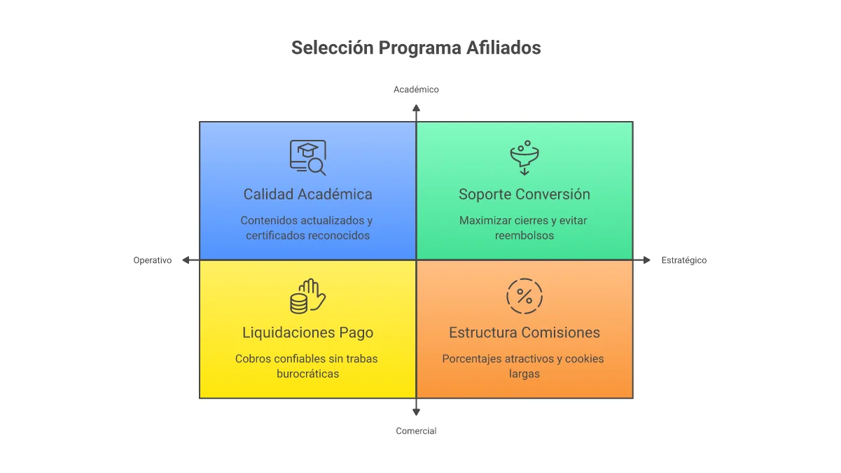 Infografía Criterios para Elegir el Mejor Programa de Afiliados Educativo 2026