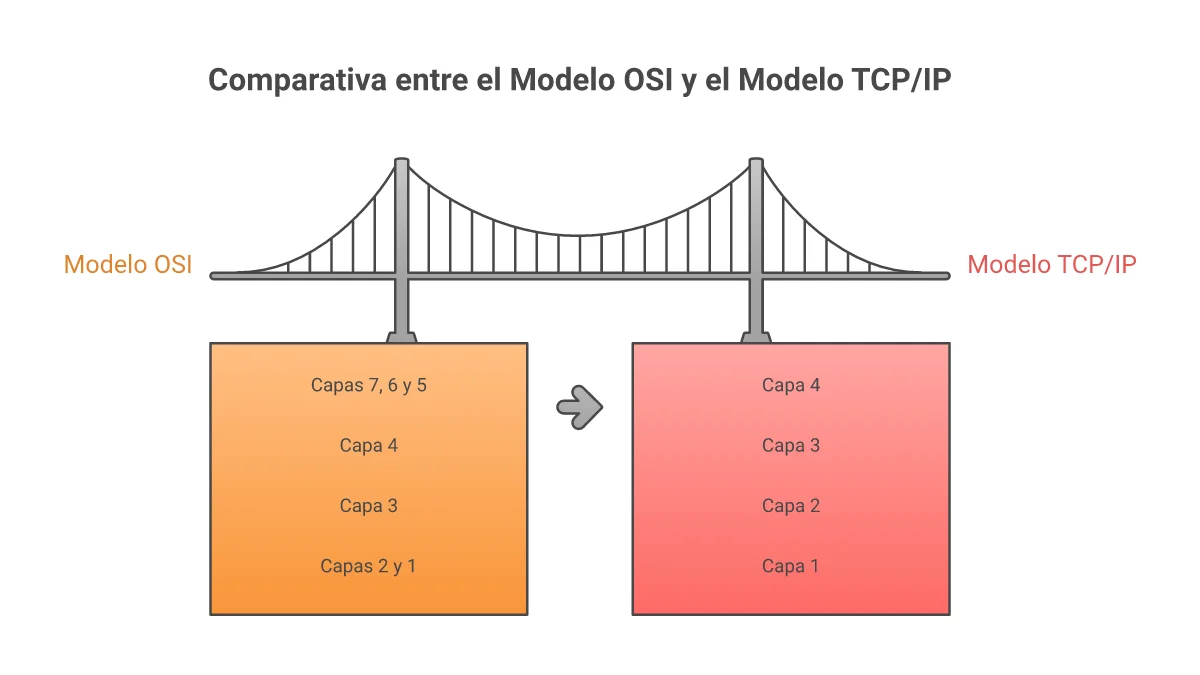 Infografía Modelo OSI vs Modelo TCPIP Comparativa y Capas 2026