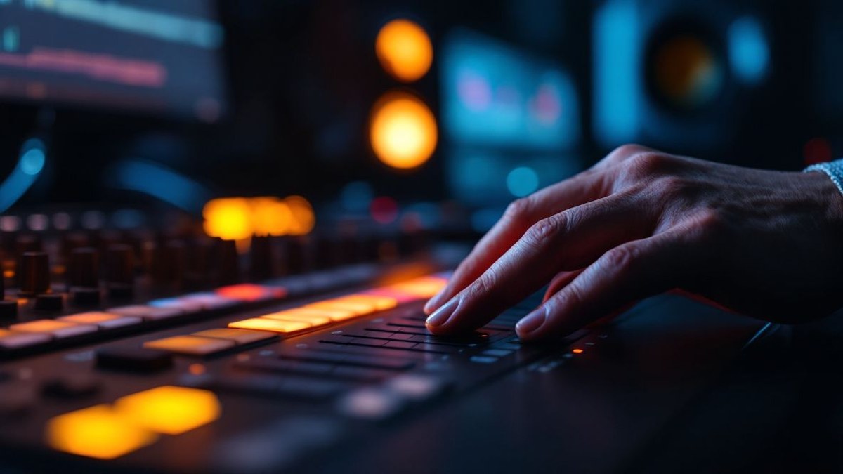 Equipo profesional trabajando con ingeniería de sonido