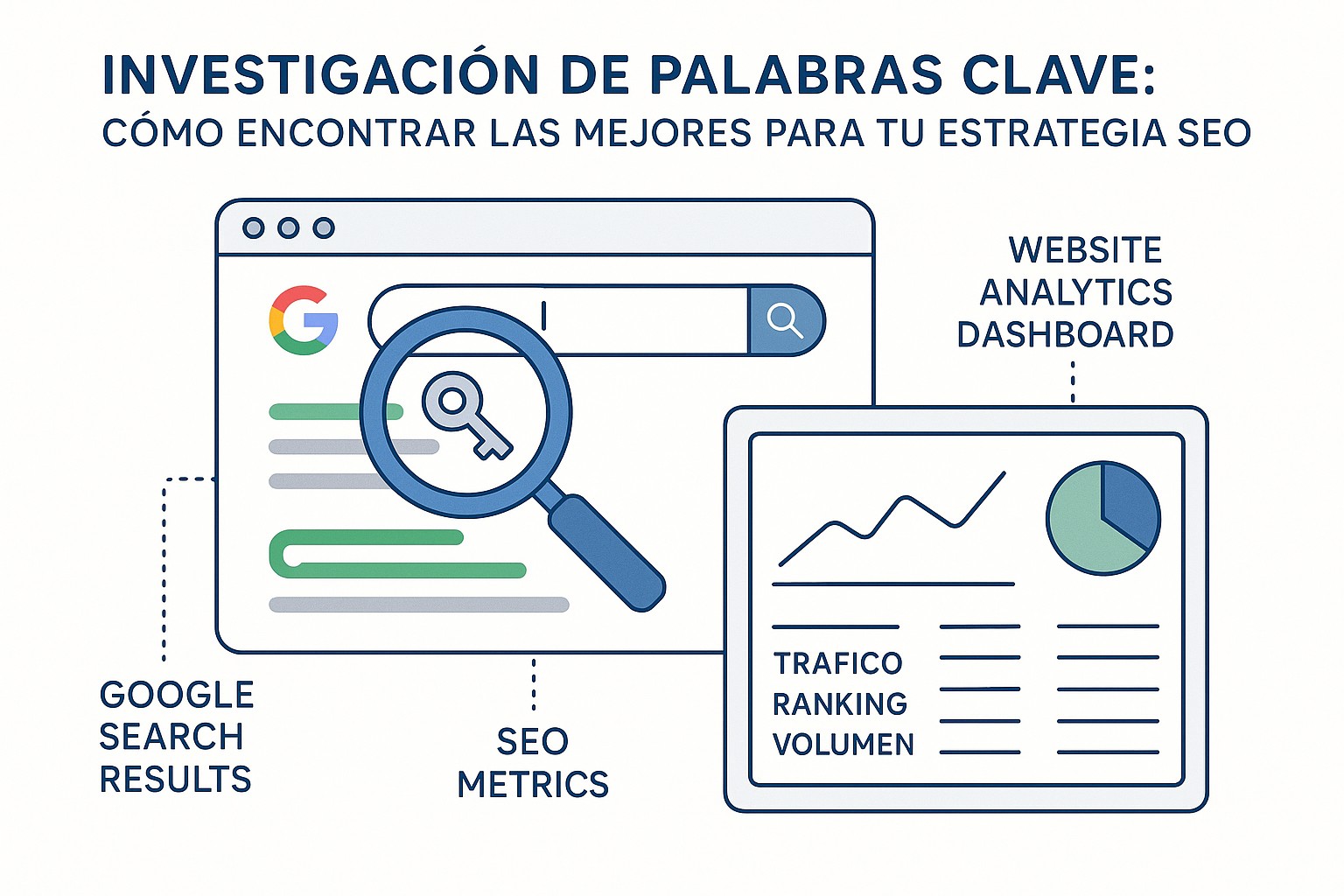 Diagrama sobre investigacion palabras clave seo