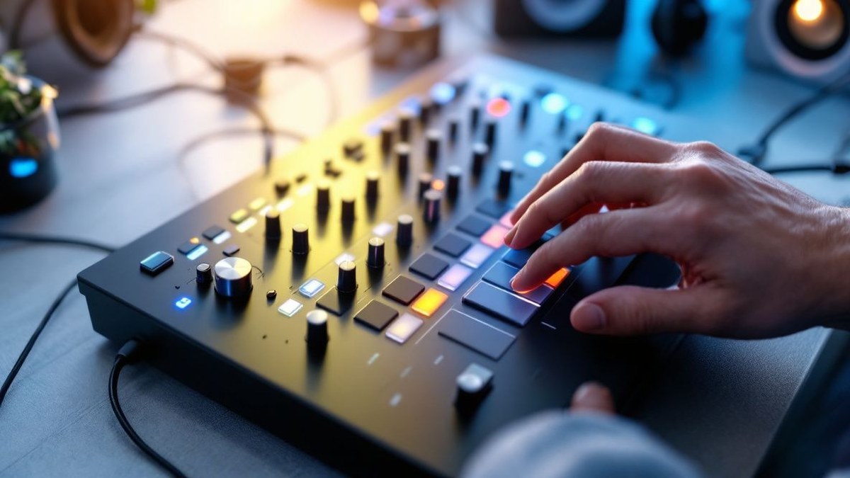Equipo profesional trabajando con masterización de audio