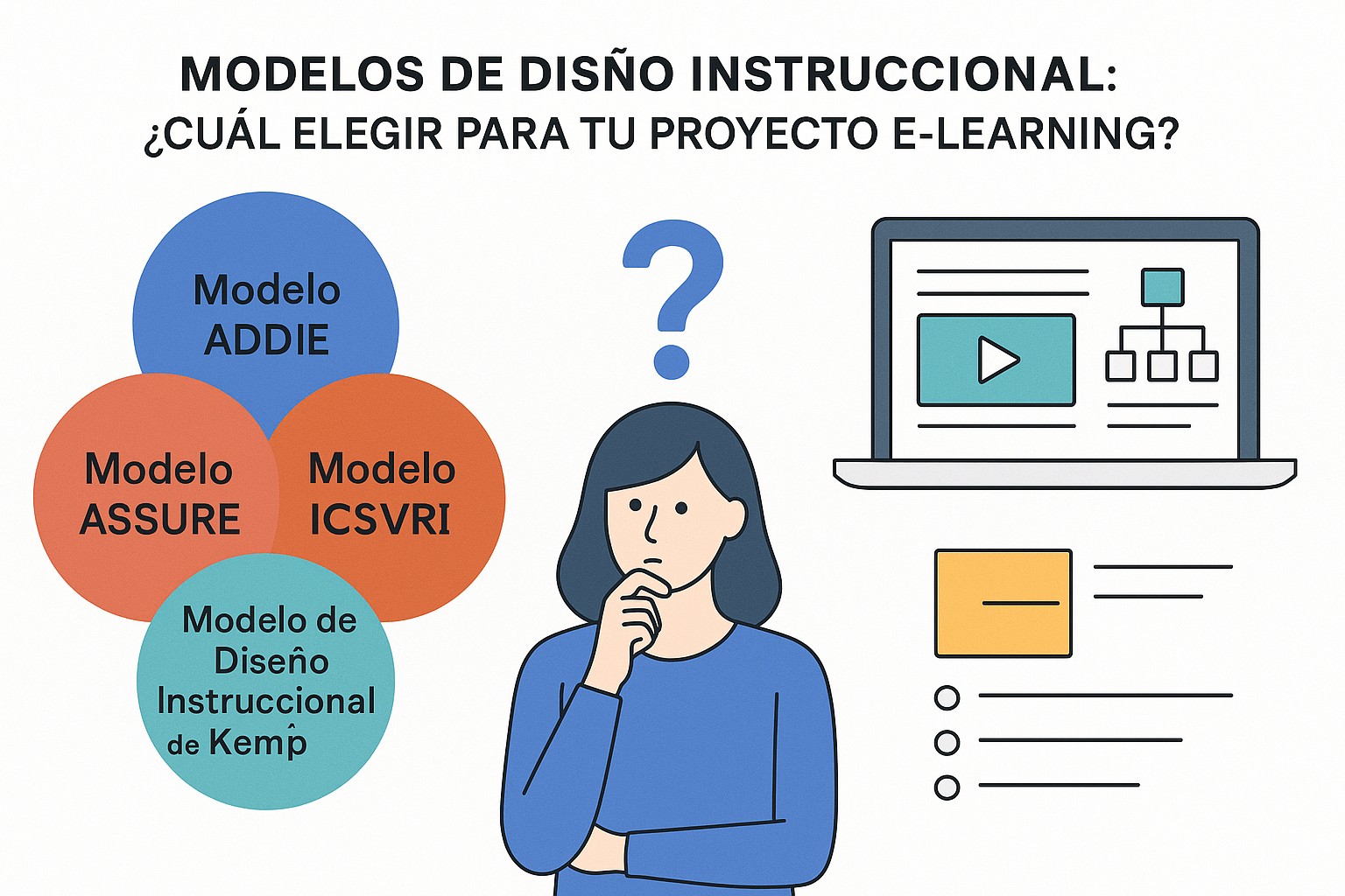 Diagrama sobre modelos diseno instruccional elearning