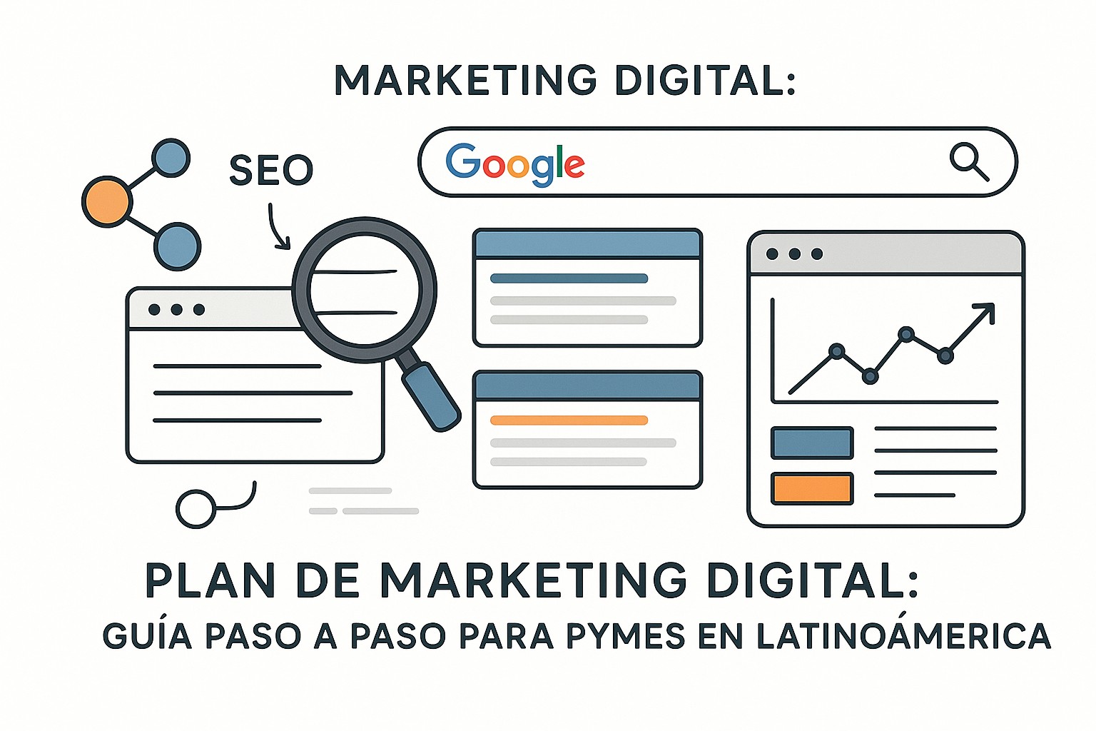 Ilustración sobre plan marketing digital pymes latam