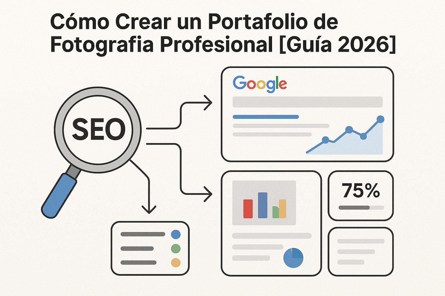 Ilustración sobre portafolio fotografia guia