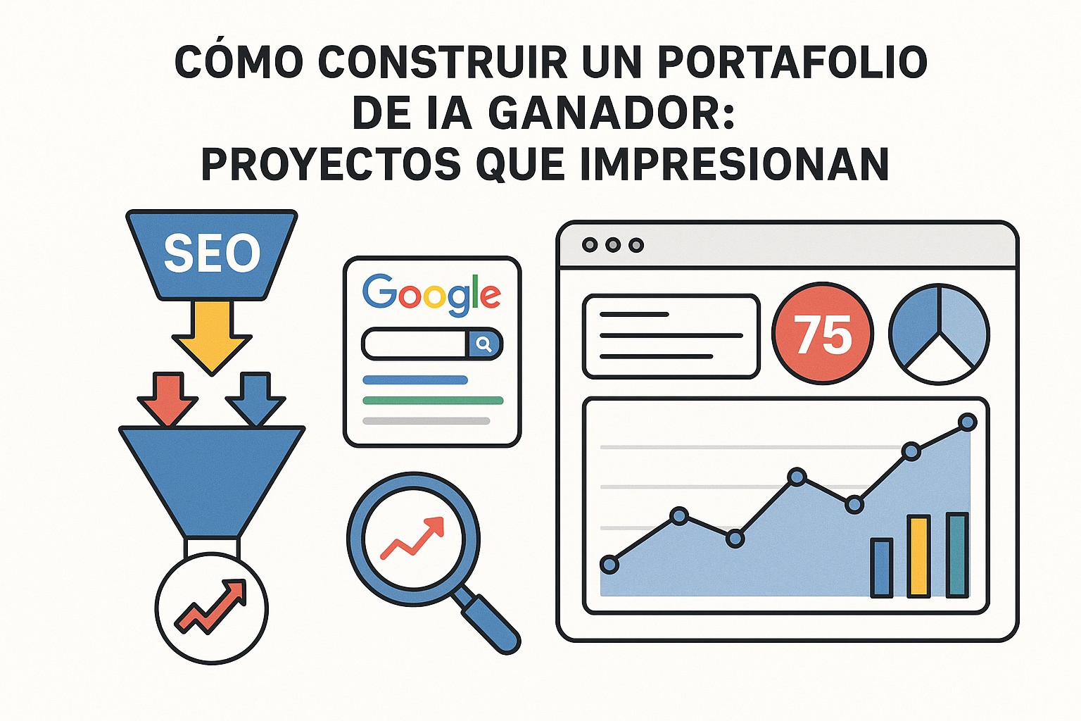 Ilustración sobre portfolio ia proyectos exitosos