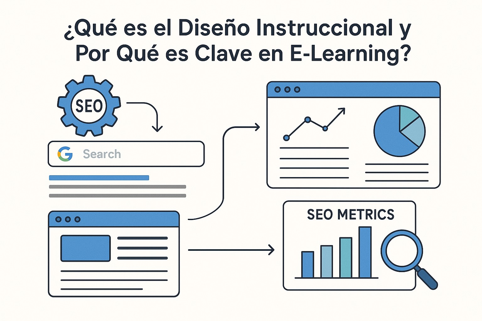 Ilustración sobre que es diseno instruccional elearning